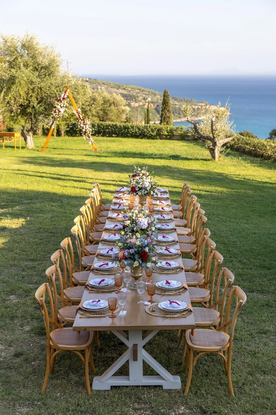 wedding ceremony setup kefalonia greece